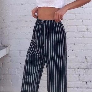 Brandy Melville Striped Pants - blue and white